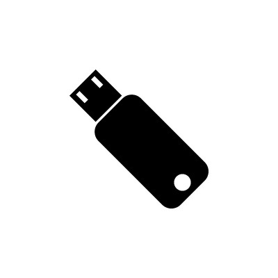Usb闪存驱动器图标。平面设计白色背景