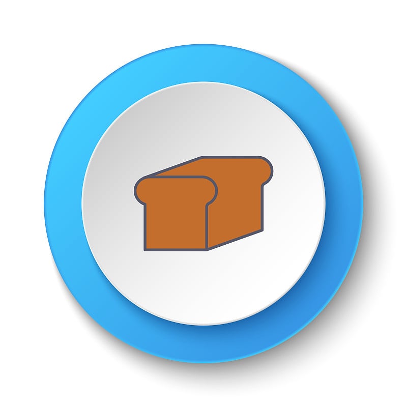 Round button for web icon, bakery item. Button ban