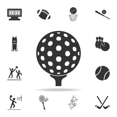 golf ball icon. Detailed set of athletes and acces