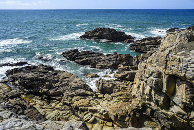 美丽的海洋，海洋景观，狂野的法国海岸。