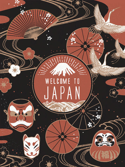 优雅的日本旅游海报