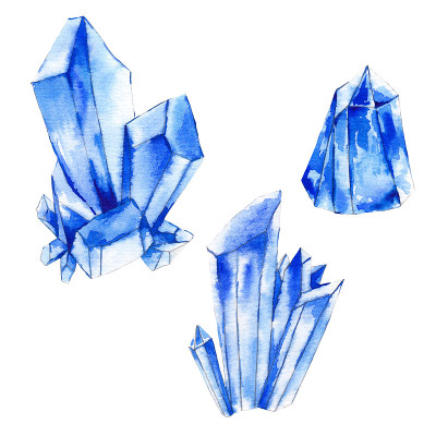 水彩水晶套装，天然装饰水晶收藏品