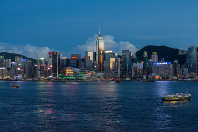 晚上的香港天际线