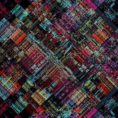 抽象数字分形，glitch艺术背景图像插图。