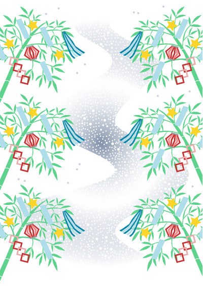 Illustration of the Star Festival. Ornaments and T