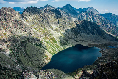 美丽的湖在夏季山
