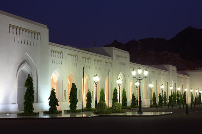 阿曼马斯喀特国王宫殿之夜