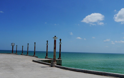 海滩和海洋全景萨萨尔墨西哥