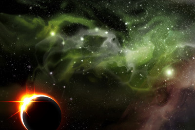 月食宇宙星景背景