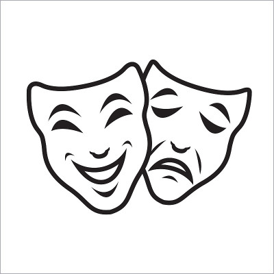 喜剧和悲剧剧场面具矢量模板