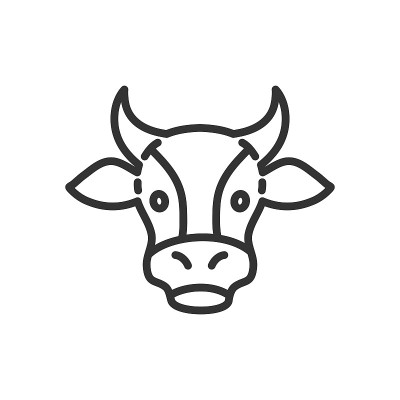 牛轮廓图标。矢量插图。