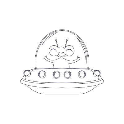 孤立的UFO卡通