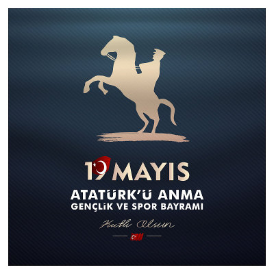 5月19日，纪念Atatürk，青年体育日，(5月19日，Atatürk纪念青年体育日)矢量插图。