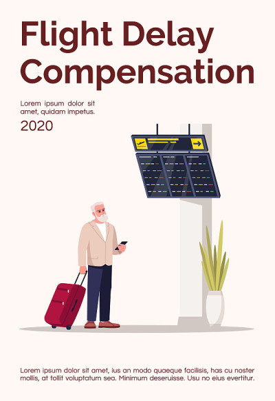 Flight delay compensation poster template