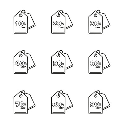 标签图标的折扣高达90%