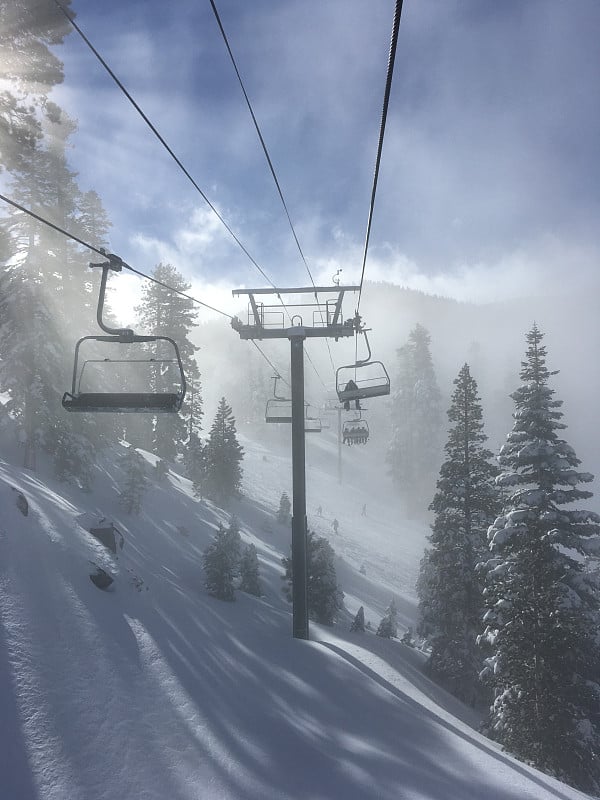 Foggy ski resort