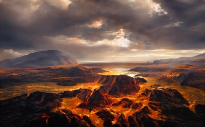 火山喷出的熔岩