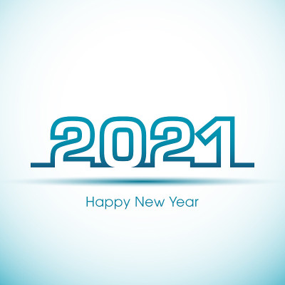 2021年新年快乐文本设计向量。