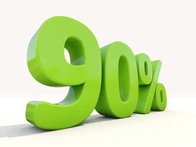 90%百分比率图标在白色背景
