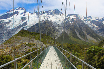 在美丽的塔斯曼冰川徒步旅行