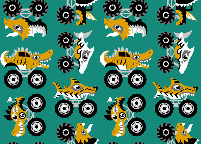Scary animal monster trucks.