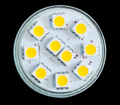 LED灯泡从上面照亮