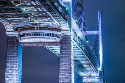 横滨海湾大桥之夜(由大国藤拍摄)