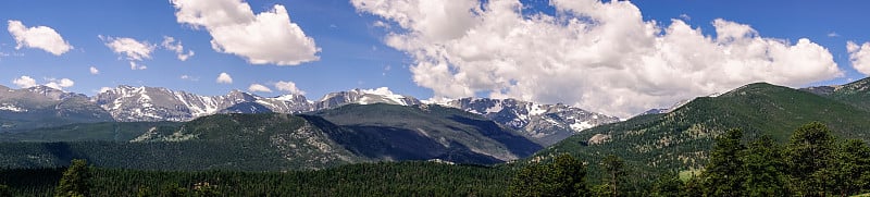 落基山国家公园。云的山峰