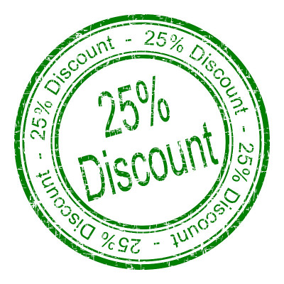 25%折扣橡皮图章-插图
