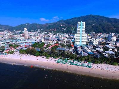 巴东海滩全景鸟瞰图