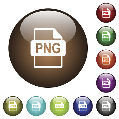 PNG文件格式彩色玻璃按钮