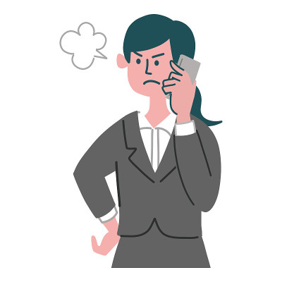 profession woman smartphone angry
