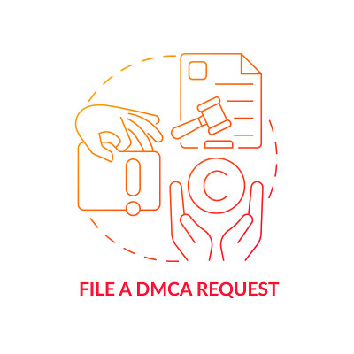 文件DMCA请求红色渐变概念图标