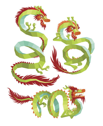 套多边形中国龙。