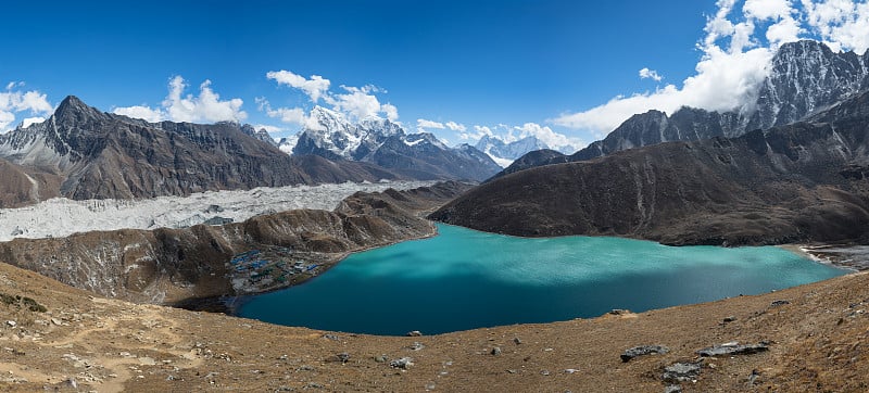 Gokyo湖全景，珠穆朗玛峰地区，尼泊尔