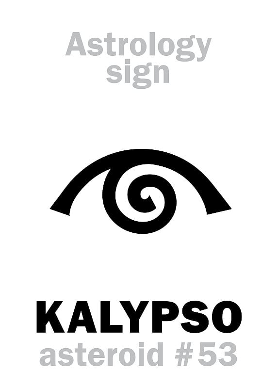 占星字母表:KALYPSO (Calypso)，小行星#53。象形文字符号(单符号)。