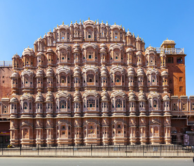 印度拉贾斯坦邦斋浦尔的Hawa Mahal。