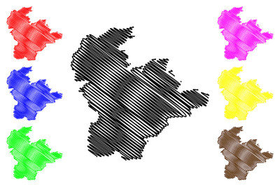 克拉根福市(奥地利共和国，卡林西亚)地图矢量插图，涂鸦素描克拉根福市am Worthersee地图