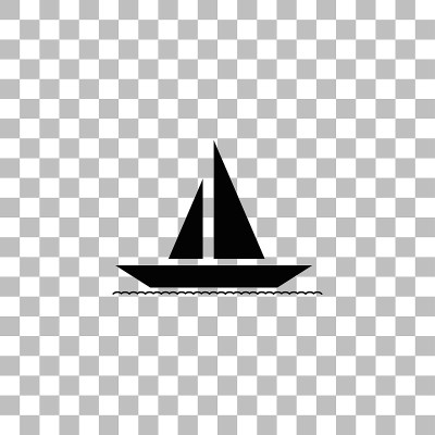 Sailboat icon flat