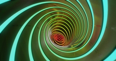 螺旋隧道虫洞3d渲染插图