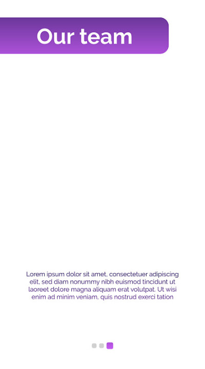 移动应用界面模板与左紫罗兰页眉，示例