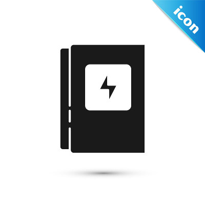 Grey Electrical panel icon isolated on white backg