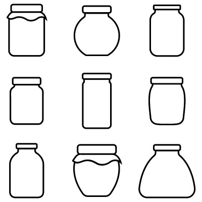 Jar ine图标，矢量标志孤立在白色背景上