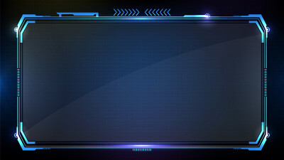 抽象未来的蓝色发光技术科幻框架hud UI背景
