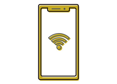 这是一个展示智能手机wifi的插图。