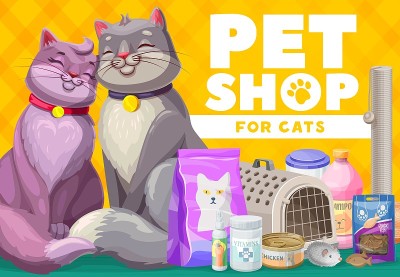 宠物商店为猫和小猫，宠物护理
