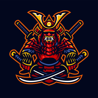 武士电子竞技吉祥物风格