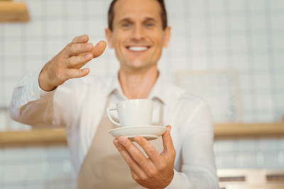 选择性聚焦一杯咖啡