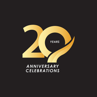 20周年庆典数字矢量模板设计插图