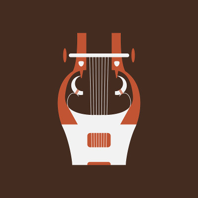 Cithara flat vector icon. Folk music instrument